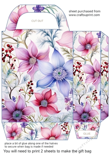 Christmas wild flowers gift bag 12