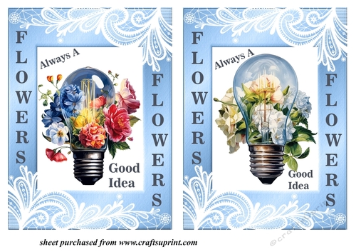 2 5x7(aprox) Flowers always a good idea card fronts 2