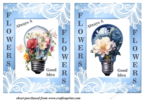 2 5x7(aprox) Flowers always a good idea card fronts 3