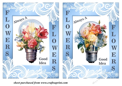 2 5x7(aprox) Flowers always a good idea card fronts 4