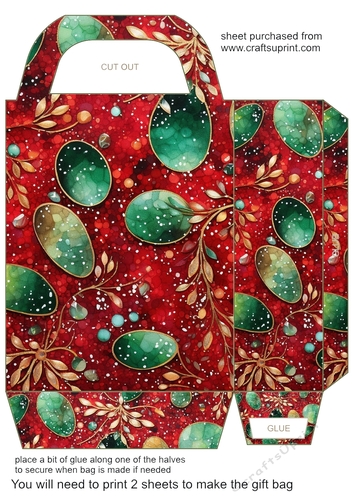 Christmas flowers and sparkles gift bag 8