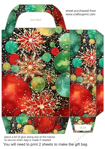 Christmas flowers and sparkles gift bag 9