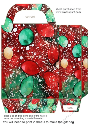 Christmas flowers and sparkles gift bag 12