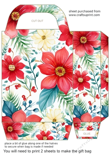 Christmas floral gift bag 1