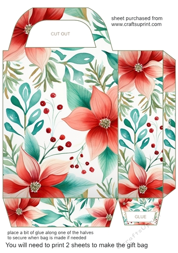 Christmas floral gift bag 2