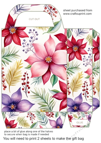 Christmas floral gift bag 4