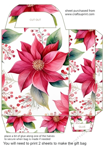Christmas floral gift bag 11