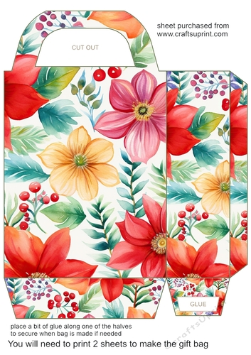 Christmas floral gift bag 13