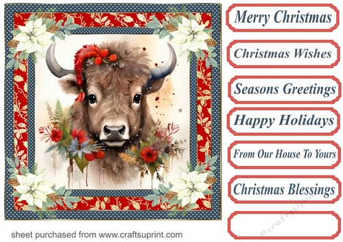 Christmas animals card front 2