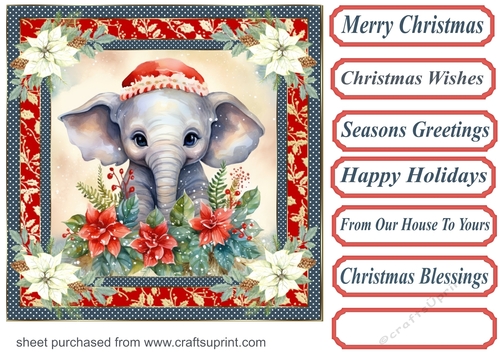 Christmas animals card front 4