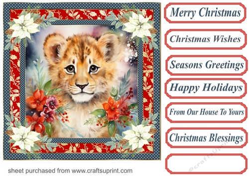 Christmas animals card front 9