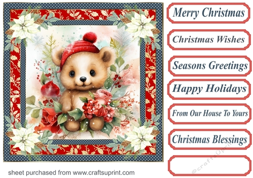Christmas animals card front 10