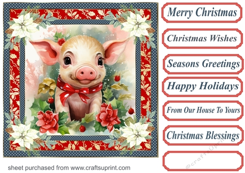 Christmas animals card front 11