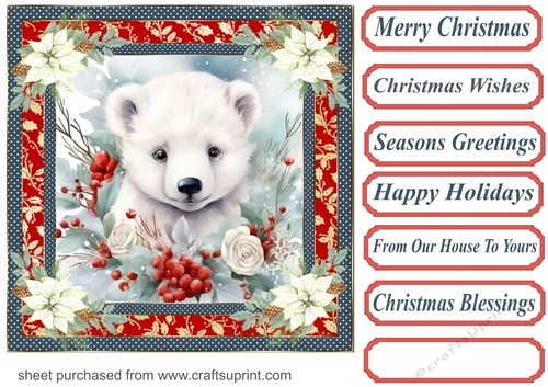 Christmas animals card front 12