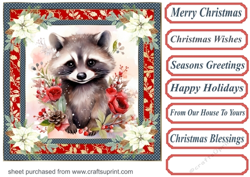Christmas animals card front 13