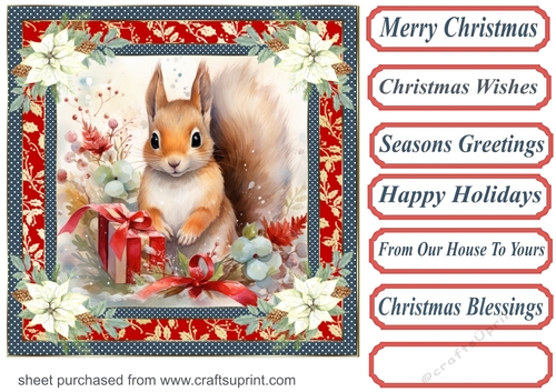 Christmas animals card front 14
