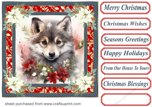 Christmas animals card front 15