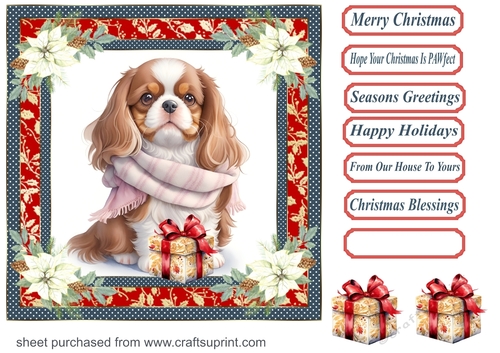 Wrapped up for Christmas pup card front 16