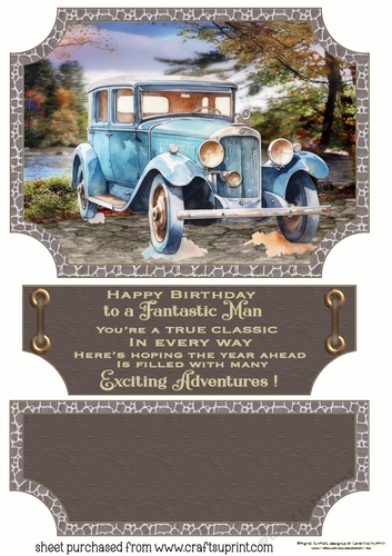 Vintage car easel topper and layered stopper(no base included) 1