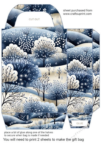 Blue Winter fields gift bag 5