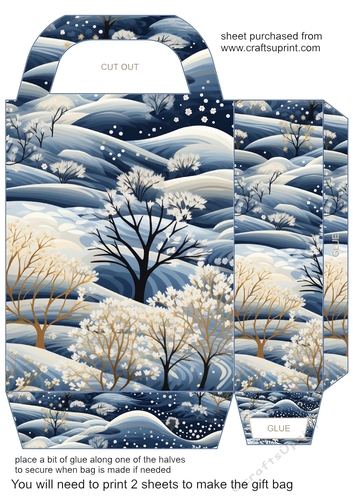 Blue Winter fields gift bag 8