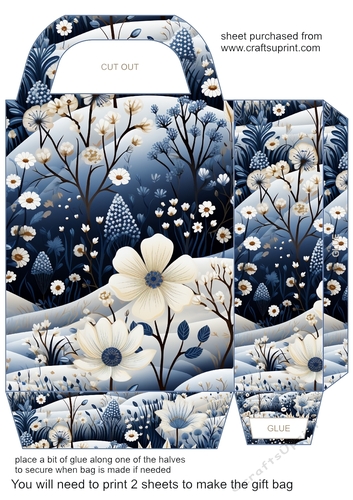 Blue Winter fields gift bag 15