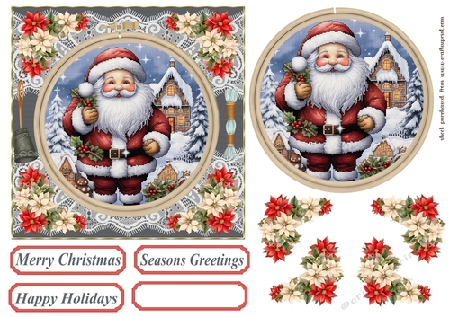Faux Cross stitch Christmas card front 1