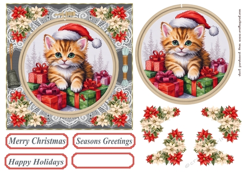 Faux Cross stitch Christmas card front 6