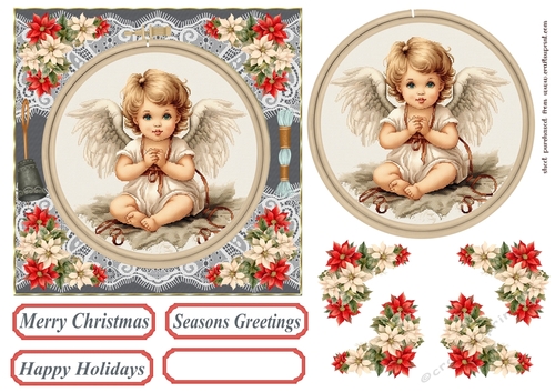Faux Cross stitch Christmas card front 9