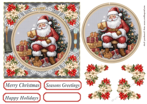 Faux Cross stitch Christmas card front 10