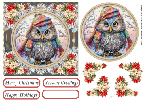 Faux Cross stitch Christmas card front 11