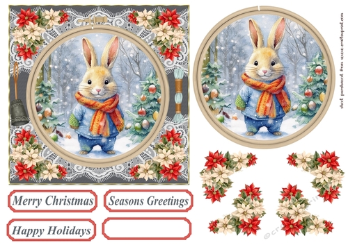Faux Cross stitch Christmas card front 13