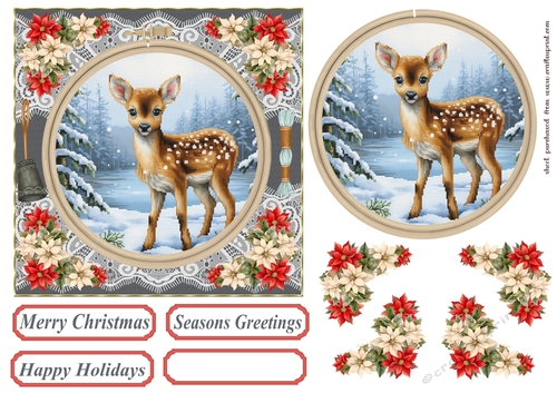 Faux Cross stitch Christmas card front 14