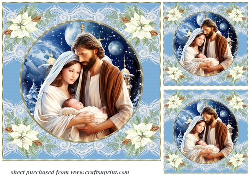 3 Christmas nativity card fronts/toppers 1