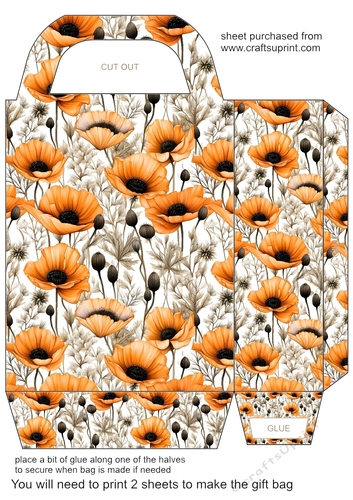 Orange floral gift bag 1