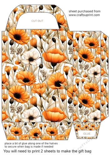 Orange floral gift bag 2