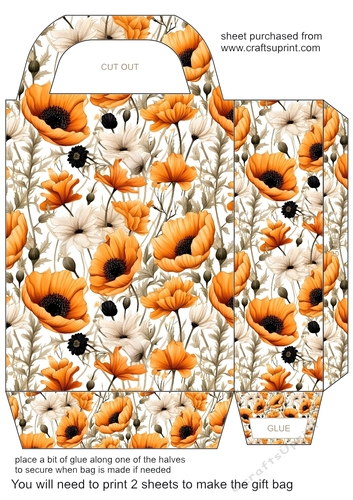 Orange floral gift bag 3