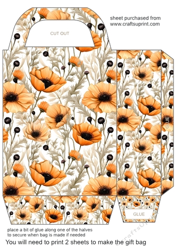 Orange floral gift bag 4