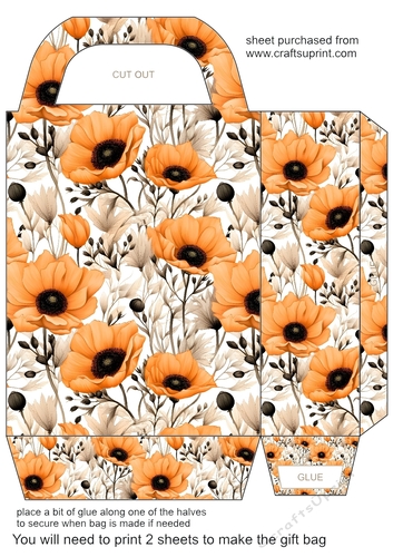 Orange floral gift bag 5