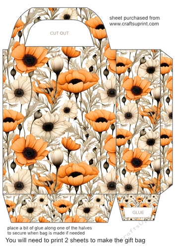 Orange floral gift bag 6