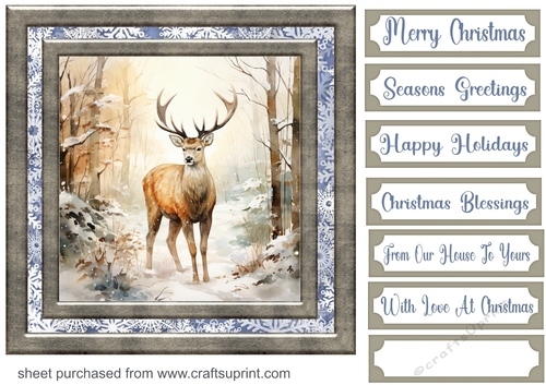 Winter reindeer card front 4