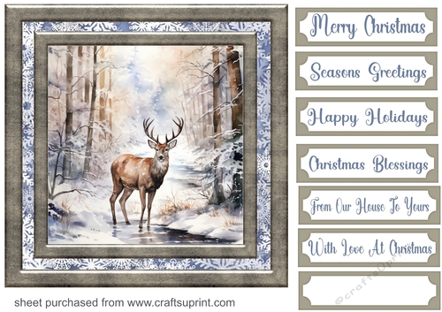 Winter reindeer card front 5