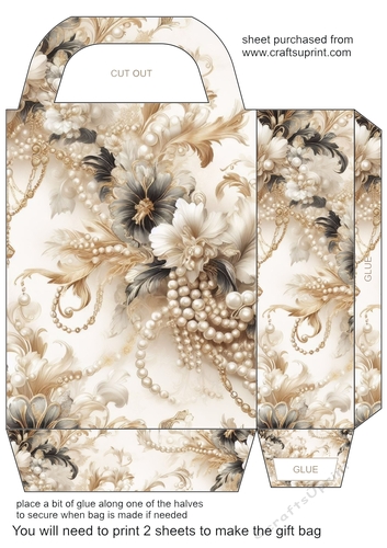 Black and cream pearl gift bag 4