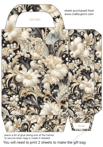 Black and cream pearl gift bag 7