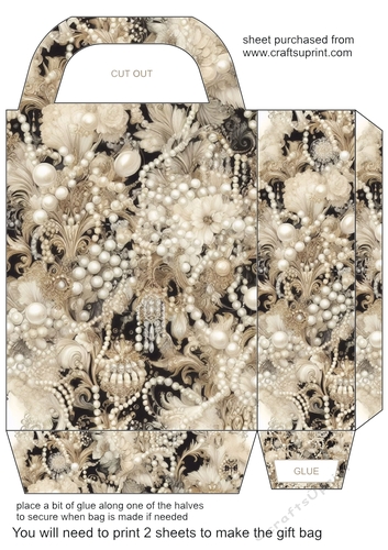 Black and cream pearl gift bag 8