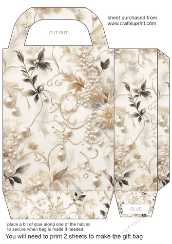 Black and cream pearl gift bag 13