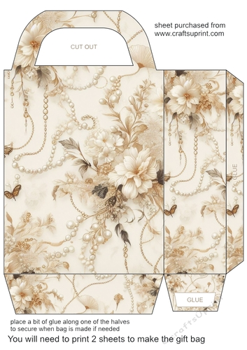 Black and cream pearl gift bag 14