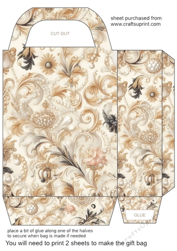 Black and cream pearl gift bag 15