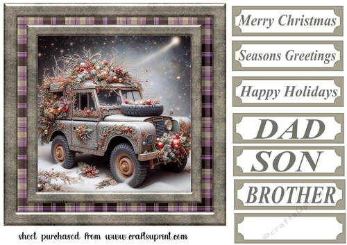 Christmas Land Rover card front 5