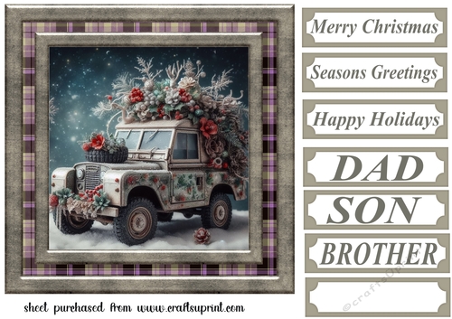 Christmas Land Rover card front 6